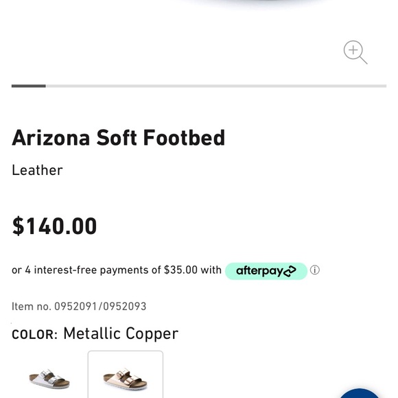 Women’s Birkenstock Arizona Leather Soft Footbed- Metallic Copper, size 39/250 - Picture 16 of 16